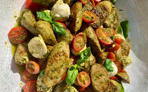 Chicken Kale Pesto Caprese Salad