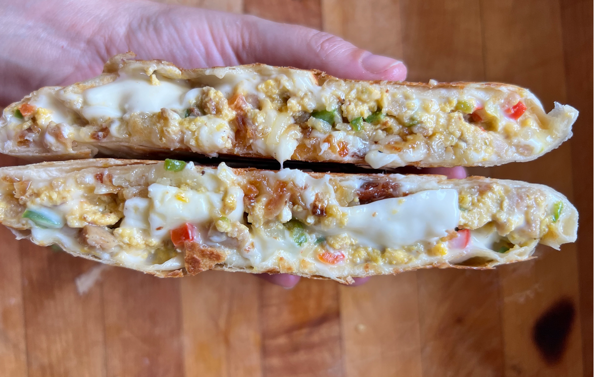 Cheesy Breakfast Hash Crunchwrap