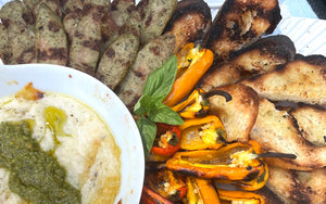 Sausage and Melted Provolone Crostini